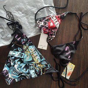NEW Vintage Ed Hardy 'Love Kills Slowly' bikini